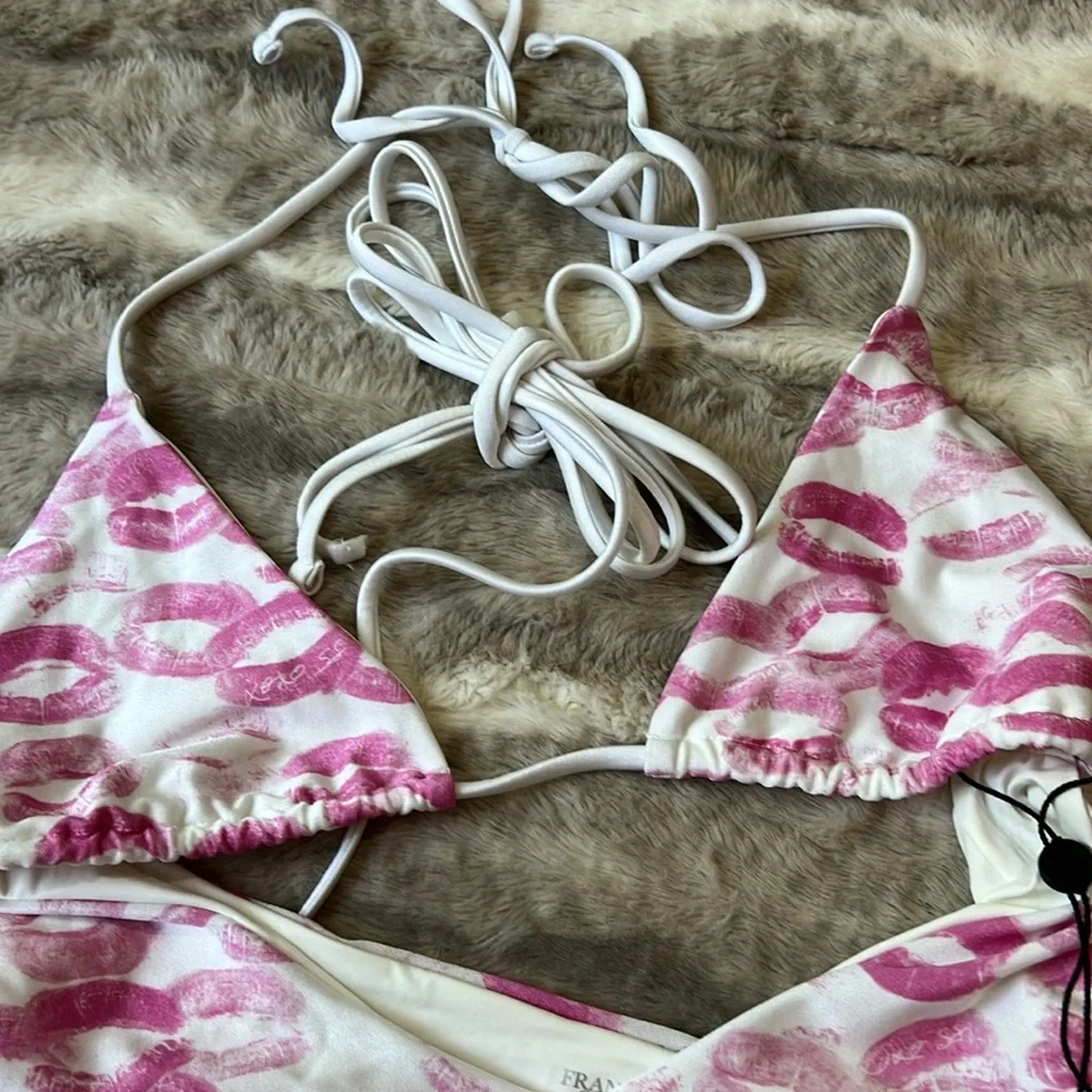 Frankie's Bikinis Gemma Wrap One Piece Swimsuit shine